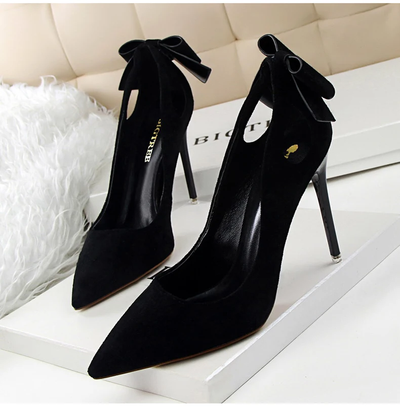 Women's Pumps Shoes High Heel Womens Shoes Heels Sexy High Heels Nightclub Party Women Shoes With Heels And Bow Tie Office Lady  (9)