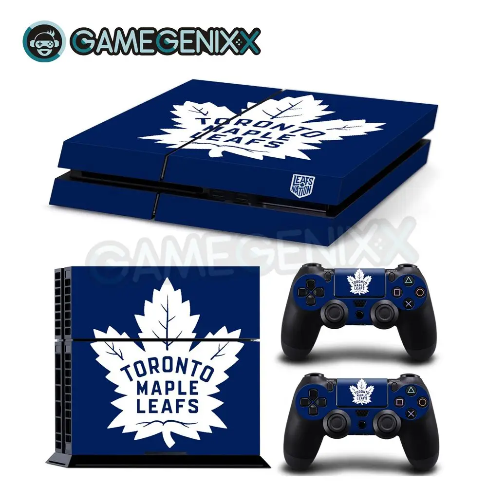 GAMEGENIXX Skin Sticker Full Protective Cover Vinyl Decal for PS4 Console and 2 Controllers- Toronto Maple Leafs