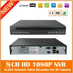 HD 1080 P металла NVR 8ch 2 * SATA HDD Порты ONVIF P2P обнаружения движения HDMI VGA CCTV видео Регистраторы для IP Камера Бесплатная доставка