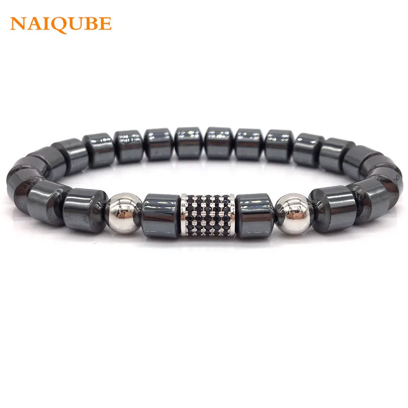 

NAIQUBE Fashion New 2019 8mm Geometric Bead Bracelet Classic Stone Beaded Charm Bracelets For Men Jewelry Gift