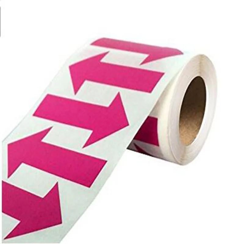 

Arrow Stickers Fluorescent pink Arrow Shape Color Coding Inventory Labels 500/roll 2 Inch X 1.25 Inch self-adhesive label