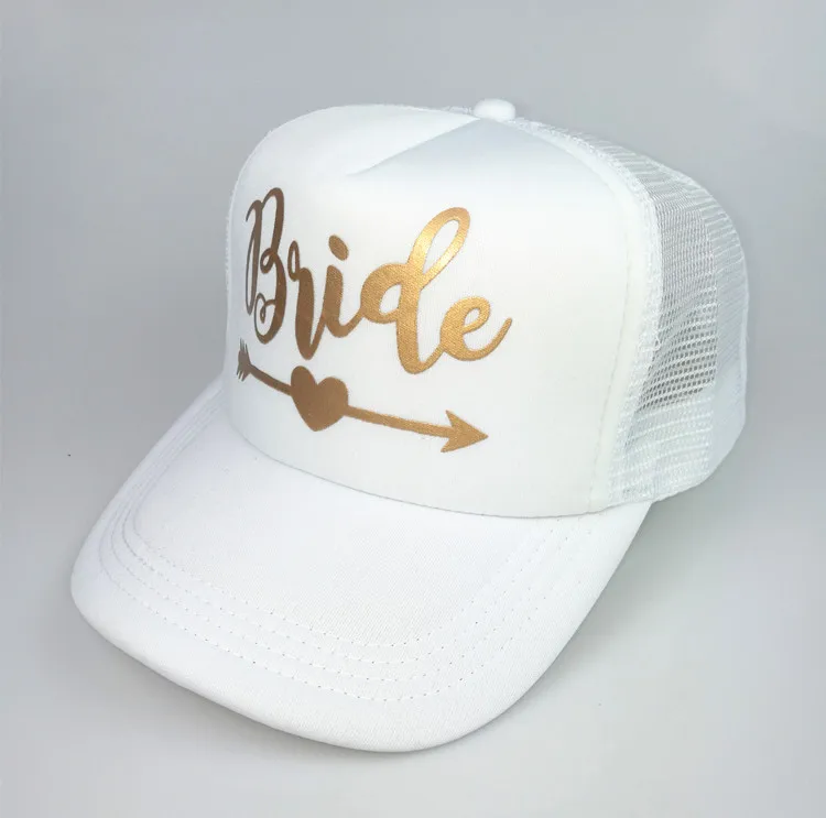 C&Fung new Bride Tribe Snapback Hat Bride to be golden Arrow hats Girls wedding Beach Bachelorette party favors Trucker Hat Cap custom ball caps Baseball Caps