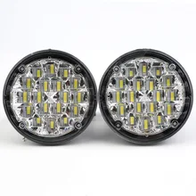 2017 New 2pcs Waterproof 12V 18 LED Round Auto Car Fog Lamp Driving Daytime Running Light Ultra Bright White (6000k~8000k) Hot!