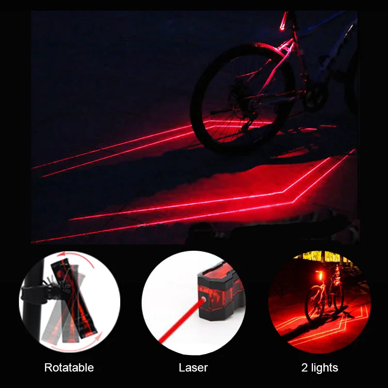 Clearance FTW Bike Tail Light Laser USB Rechargeable Bicycle Rear Back Light Powerful Waterproof for Night Cycling safety LED Lamp TL2291 3