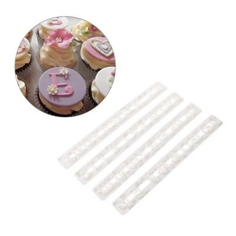 

Alphabet Letters Numbers Frill Edge Fondant Gum Paste Stencil Tools Cutters Cake Cookie Baking accessories Mold