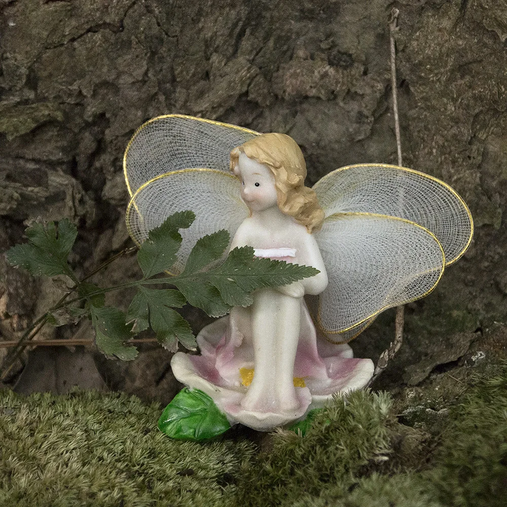 

1pcs Cute Miniatures Fairy Garden Decorations Flower Angels Resin Fairy Micro Plant Ornament Decoration Mini Bonsai Figurine