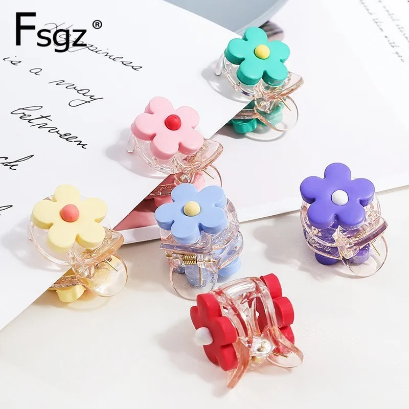 

Hyuna Candy Color Hair Accessories Solid Partysu Flower Hair Claw Clip Transparent Champagne Plastic Crab For Hair Lady Hairpin