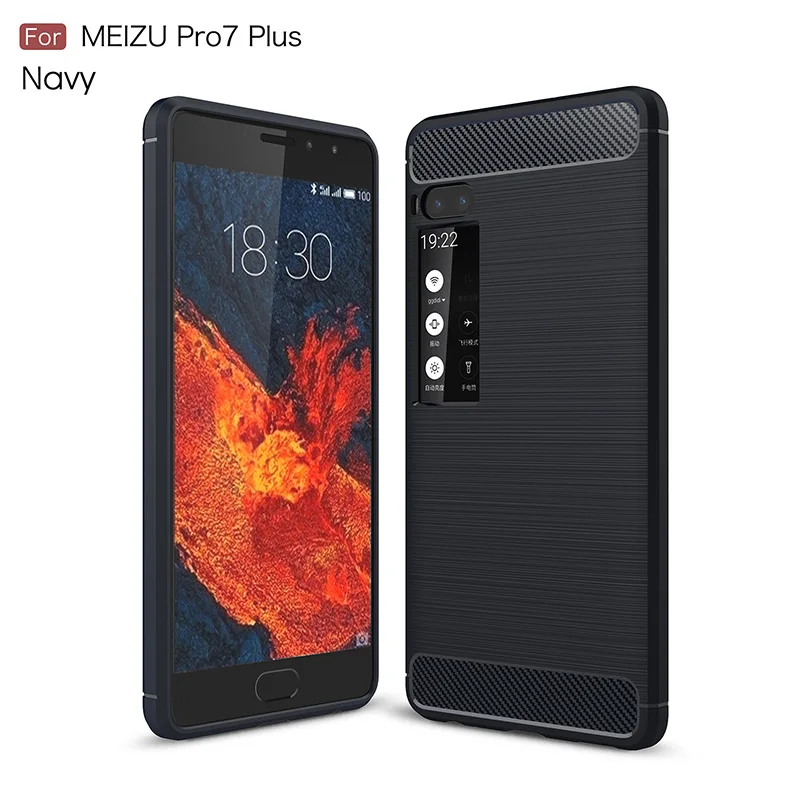 carbon fiber silicone case meizu pro 7 plus (13)