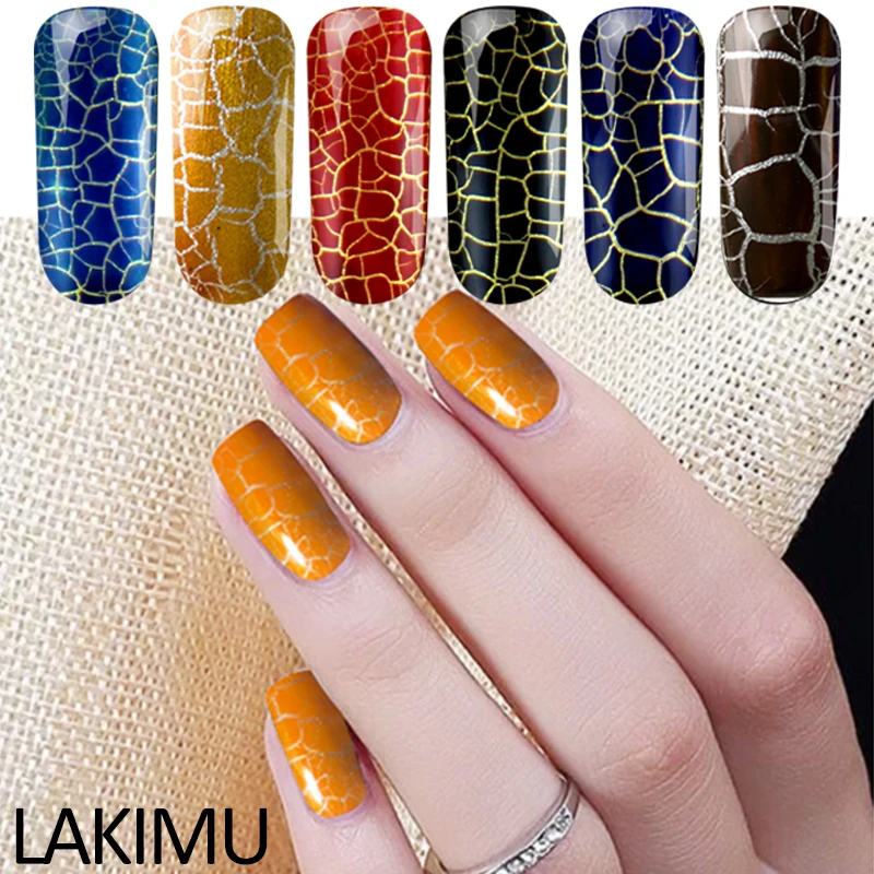 Lakimu красивый гель для ногтей Crackle девочки 7 мл стойкий Гель лак Soak Off UV