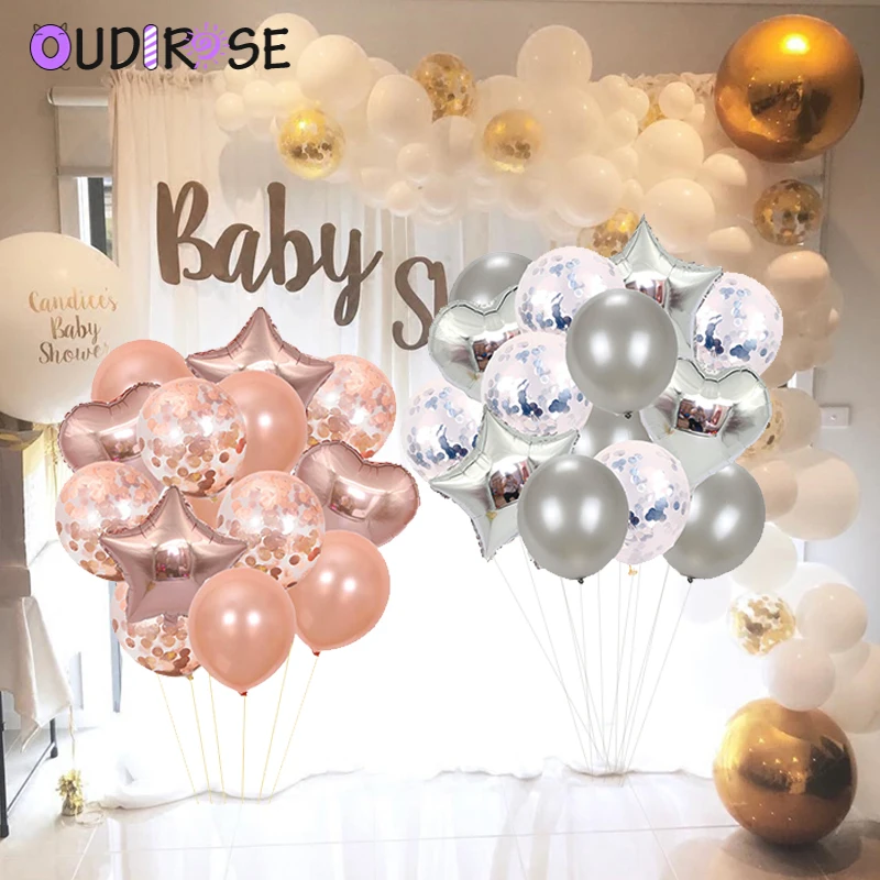 OUDIROSE 14 шт латексные конфетти воздушные шары из розового золота для мальчиков с