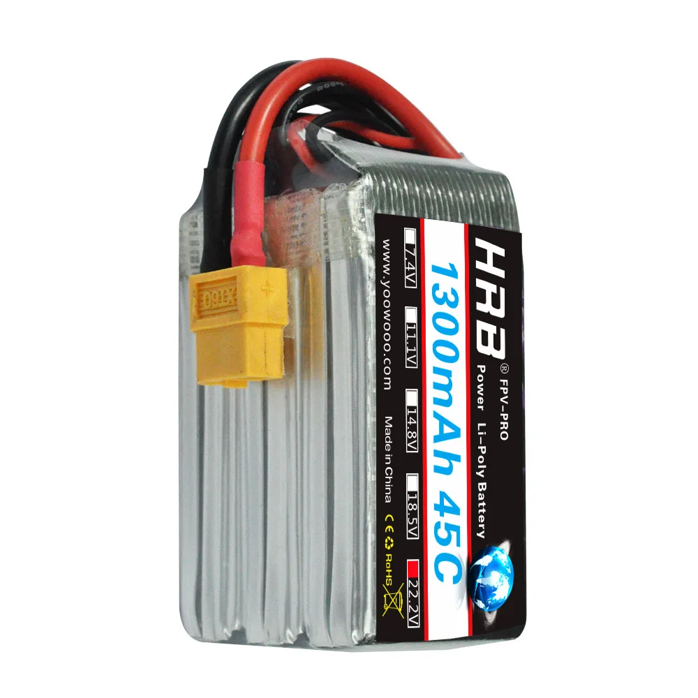 HRB 6S 22.2V 1300mah 45C Lipo