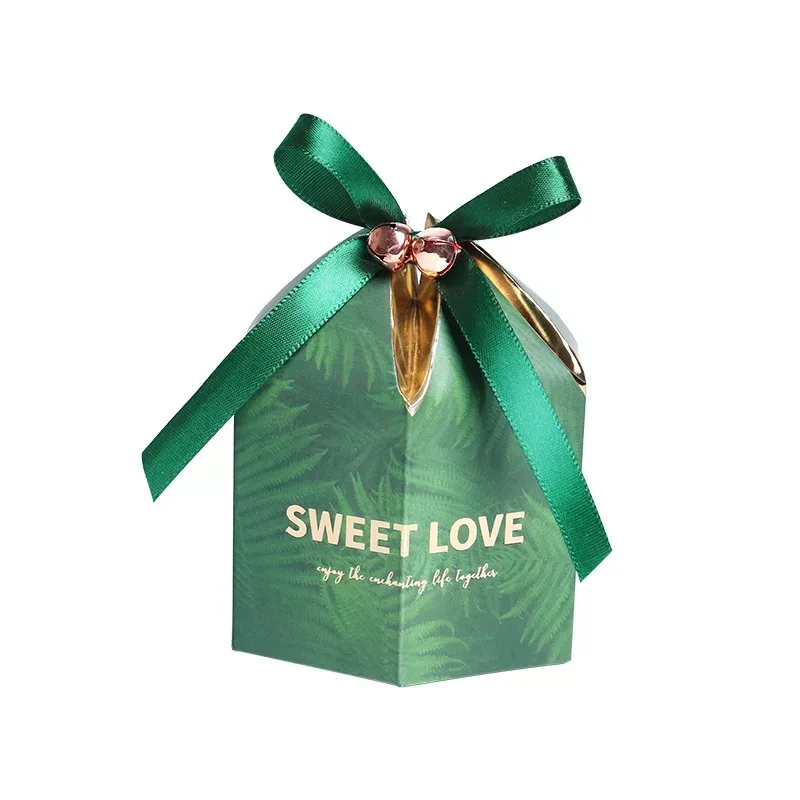 20 шт./лот, 4*9,5 см, зеленая коробка для конфет с лентой, подарочные коробки для шоколада, свадебные сувениры для гостей, свадебные сувениры и подарки