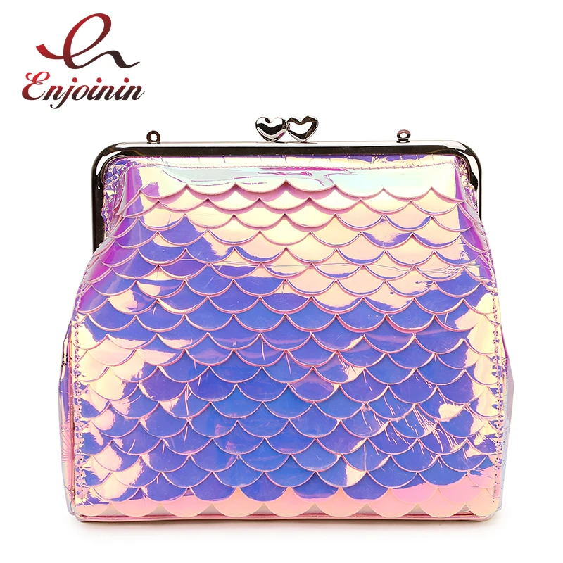 

Fashion Cute Fish Scale Mermaid Print Young Girl's Shoulder Bag Tote Crossbody Bag Female Pouch Handbag Purse Daily Clutch Bag