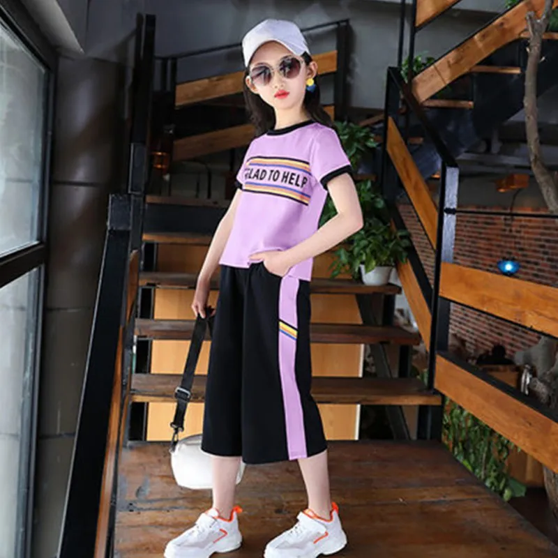 

Summer Baby Girls Casual Short Sleeve Letter Print T-shirt Tops+Shorts Suits Costume Set