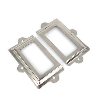 

8PCS 107 x 61 mm Office Library File Drawer Cabinet Card Tag Label Card Holder Silver Tone