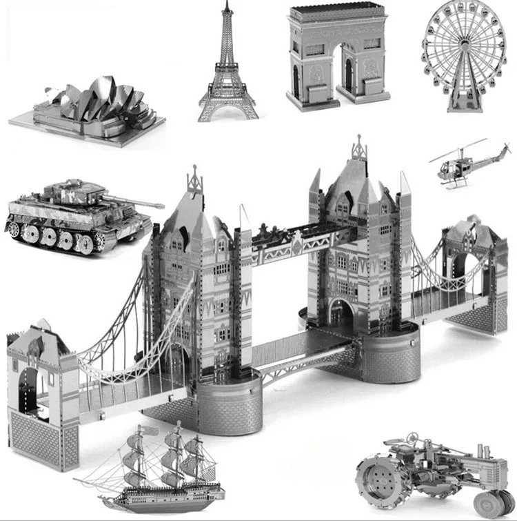 Puzzle 3D Metal Kits Model Set DIY Laser Cut Assembly Jigsaw Ford Himeji Castle Transformation Robot Puzzle Intellectual Toys