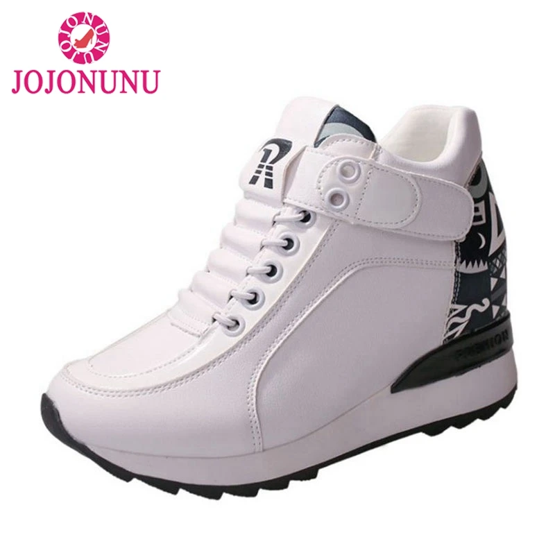 

JOJONUNU Women Pumps Droppship Spring Hidden Heels Casual White Shoes Print Lace Up Walk Outdoor Sneaker Shoes Women Size 35-40