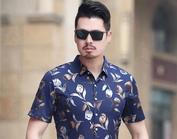Camisa masculina Для мужчин рубашка натуральный хлопок высокое качество Бизнес Повседневное цветочный Одежда с рисунком человек оптовая продажа