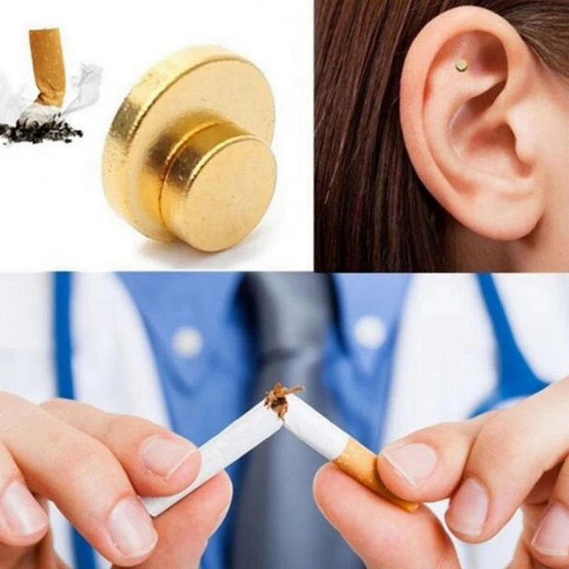 1 Pair Magnetic Therapy Quit Stop Smoking Smoke Magnet Magnetic Therapy Ear Auricular Loss Weight Acupressure Health Care