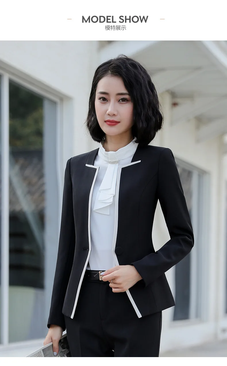 Блейзер и брюки 2 шт. комплект плюс размер брюки костюмы для женщин Деловые брюки костюм женский офисный брючный костюм корейский наряд