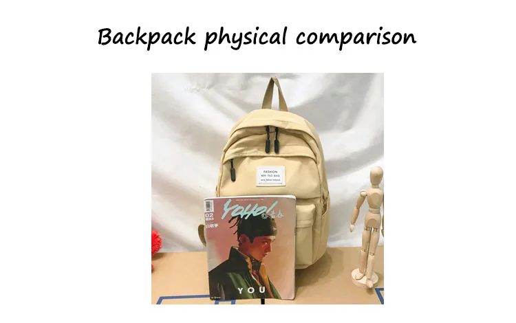 Nylon Backpack Women Backpack Solid Color Travel Bag Large Shoulder Bag For Teenage Girl Student School Bag Bagpack Rucksack