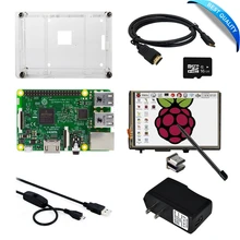 8 in 1 Raspberry Pi Kit/Raspberry Pi Board+HDMI LCD Touch Screen +Transparent Case+Power Adapter+USB Power Cable+16GB TF Card