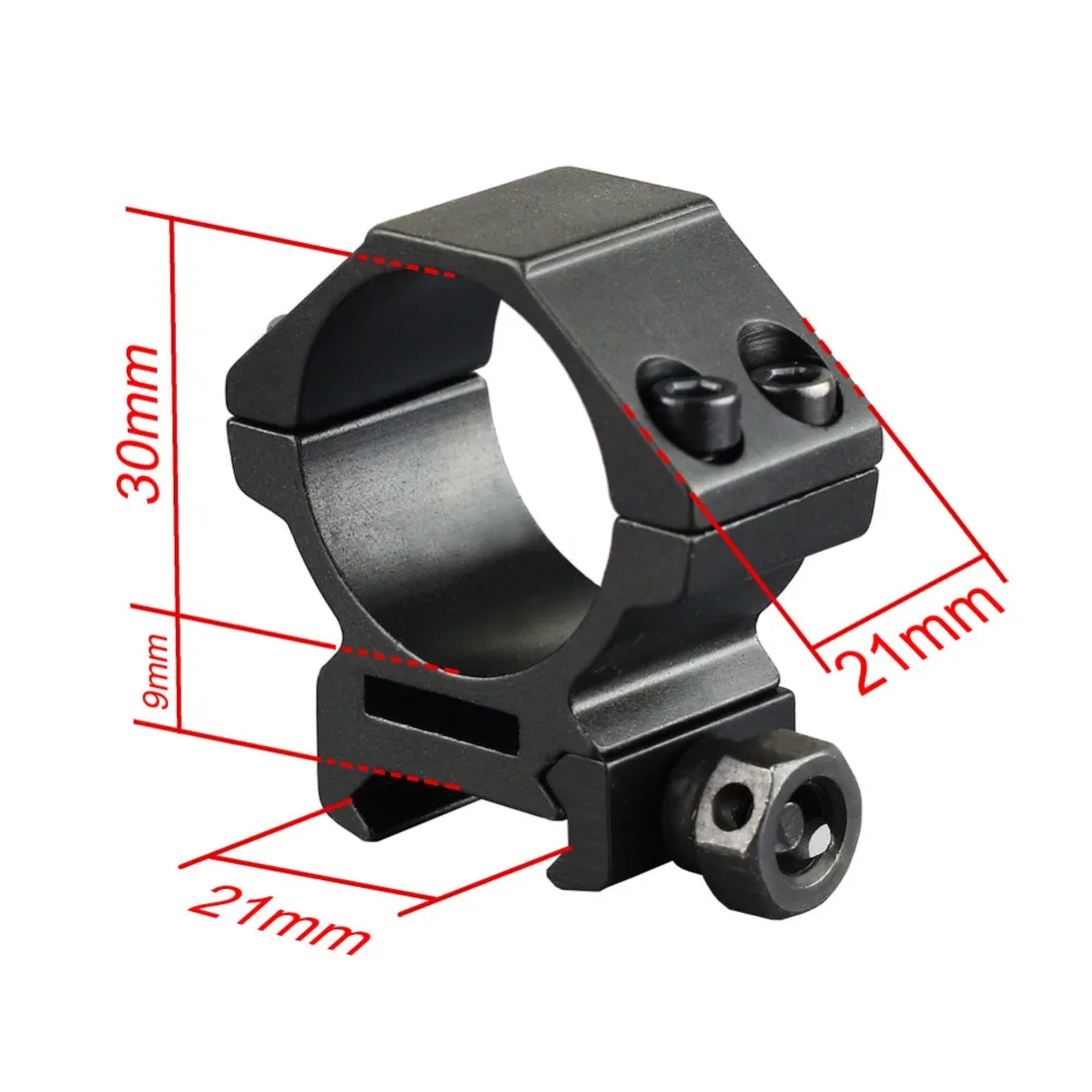 2 Pcs Weaver Scope Mount 30mm Rings Low Profile Fit for 20mm Picatinny