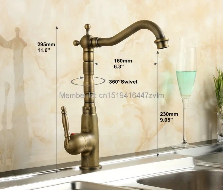  Antique Brass Faucet Kitchen Sink Mixer Swivel Spout Bathroom Basin Tap torneira Deck Mounted grifo - 32741583259