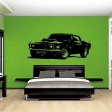 Большая автомобильная наклейка для Ford Mustang 1969 Muscle Classic Wall Art переводная наклейка Съемная виниловая переводная Роспись стен Под Трафарет домашний декор для спальни