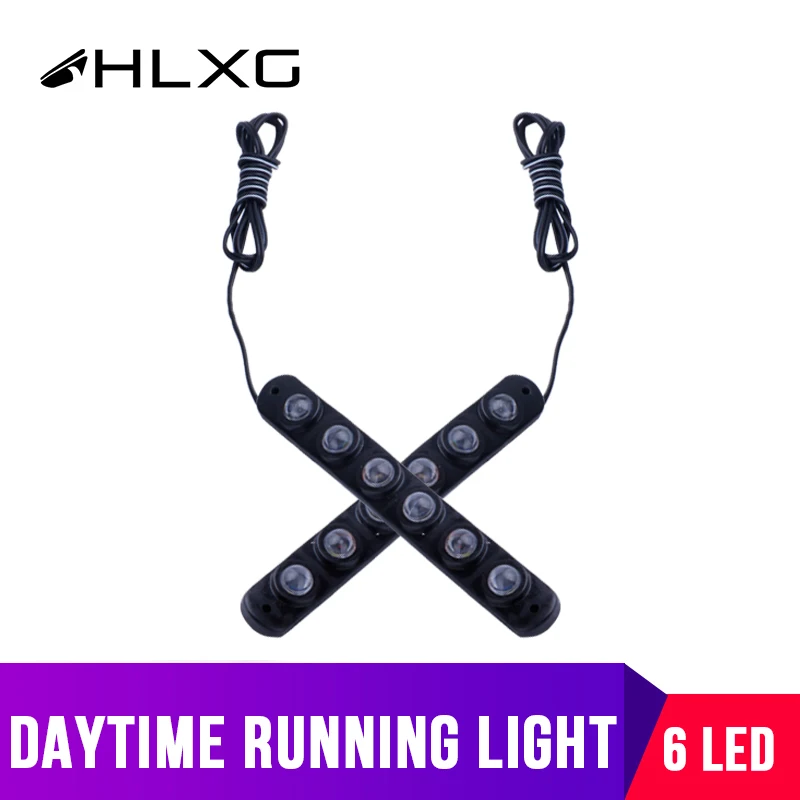 Hlxg противотуманные Автомобильные фары DRL 6 светодиодный дневные ходовые огни