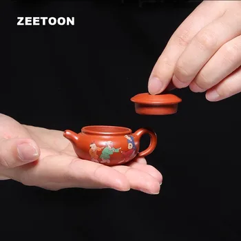 

Mini Authentic Yixing Teapot Creative Tea Pet Vintage Chinese Purple Clay Tea Set Stone Scoop Xishi Pot Creative Home Decoration