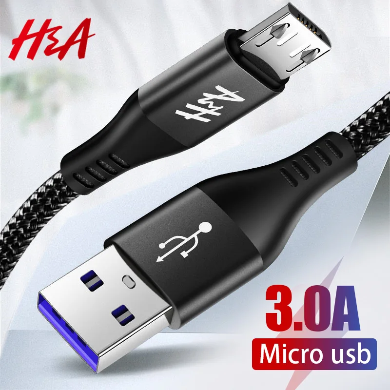 3A Micro Quick Charger Cable for Samsung Sony Xiaomi Android USB Micro Fast Charging