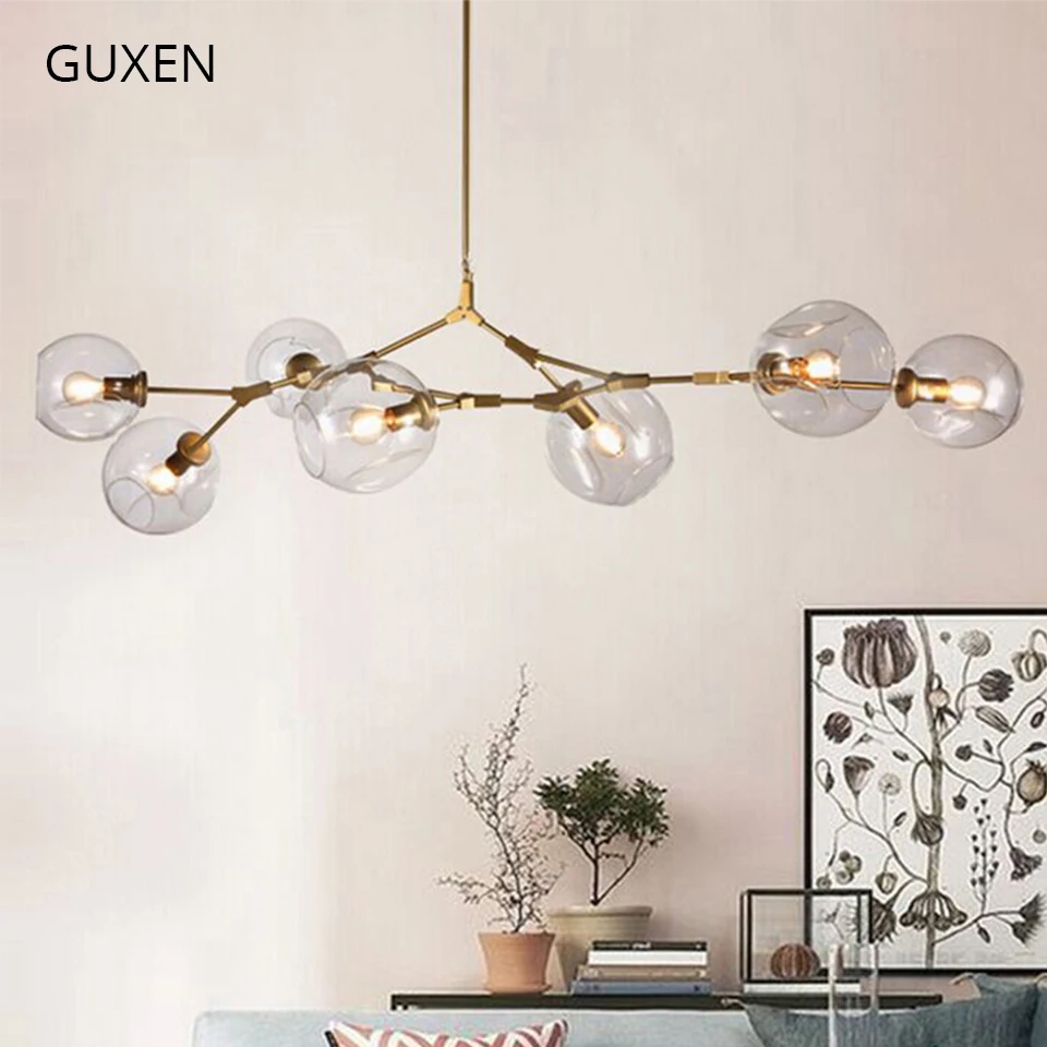 

7 Light Lindsey Adelman Globe Branching Bubble Chandelier AC85-265V molecular lights Lighting for Dining Room store in US