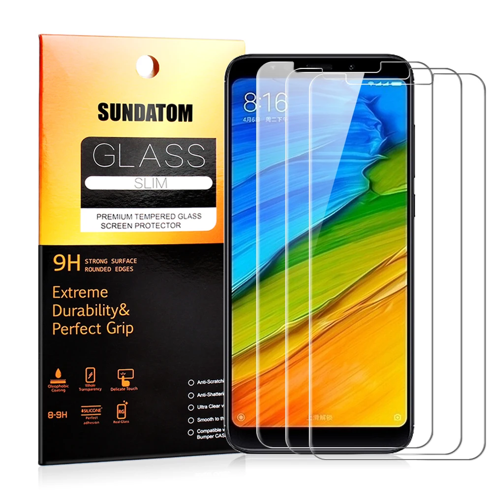 

Redmi 5 Tempered Glass Screen Protector Protective Film For Xiaomi Redmi5 Redmi 5 Plus Anti-Scratch Anti-Explosion [3-Pack]