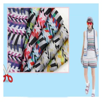 

Ethnic colorful arrow woollen polyester and cotton jacquard cloth dress coat fabric-520gsm