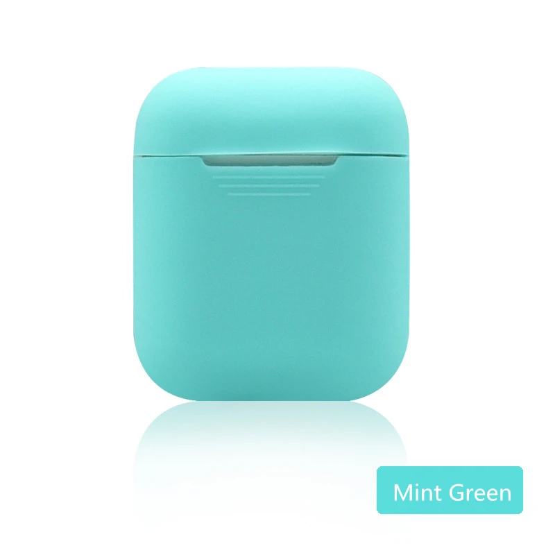 Мягкий силиконовый чехол, наушники для Apple Airpods, Bluetooth, беспроводные наушники, защитный чехол, коробка для Air Pods, наушники, сумка - Цвет: mint green