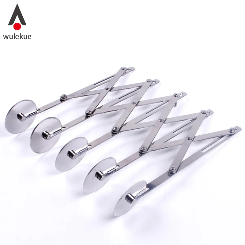 

Wulekue Stainless Steel 5 Wheels Cutter Dough Divider Side Pasta Knife Flexible Roller Blade Pizza Pastry Peeler Bake Tool