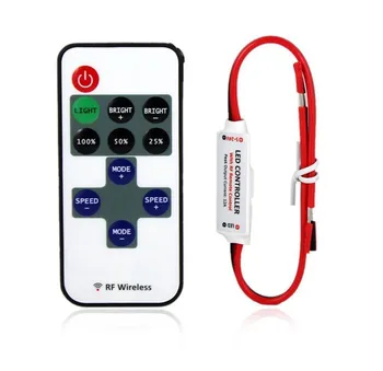 

Wireless led remote control LED Controller 5-24v Mini RF Single Color Mini Dimmer Dimming for 5050 3528 5630 Led Strip Lights