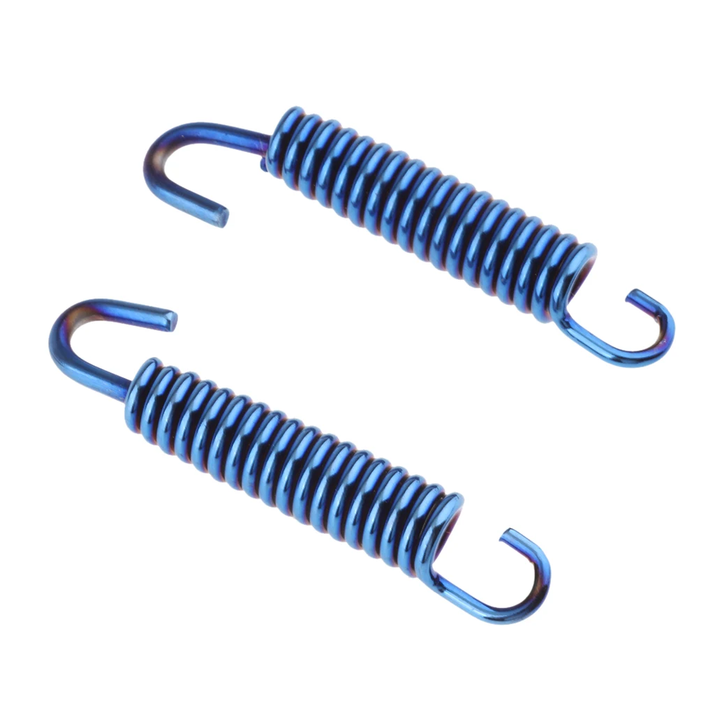 2Pcs 65mm Motorcycle Stainless Steel Exhaust Pipe Muffler Spring Hook Superior Strength Appearance