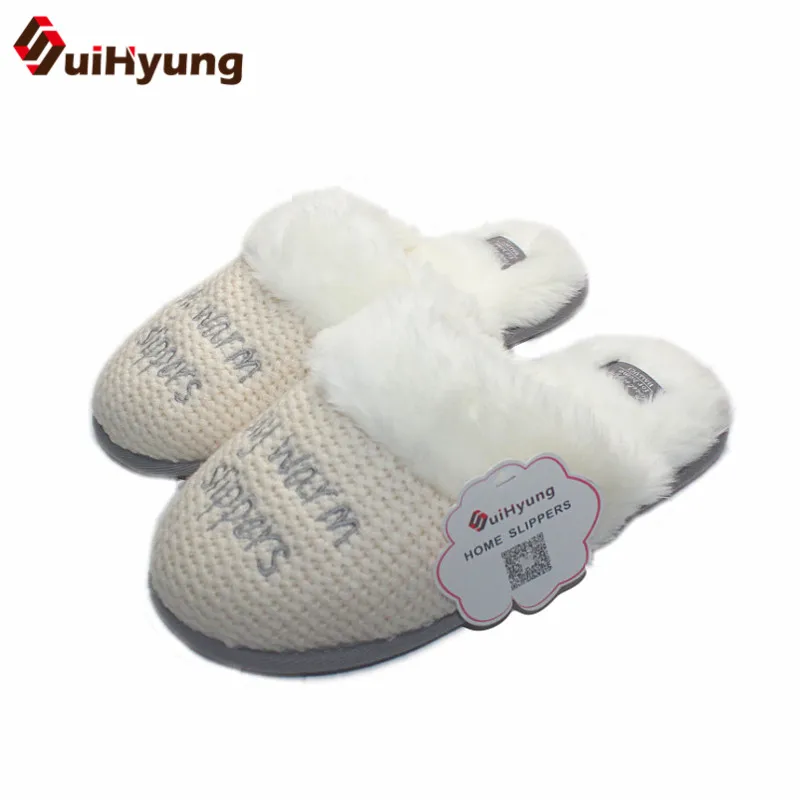 comprar Suihyung Mulheres Inverno Quente Chinelos Em Casa Sapatos Fechados Térmicas De Lã De Pelúcia Quarto Chinelo Chão Casa Chinelos Feminino antiderrapante