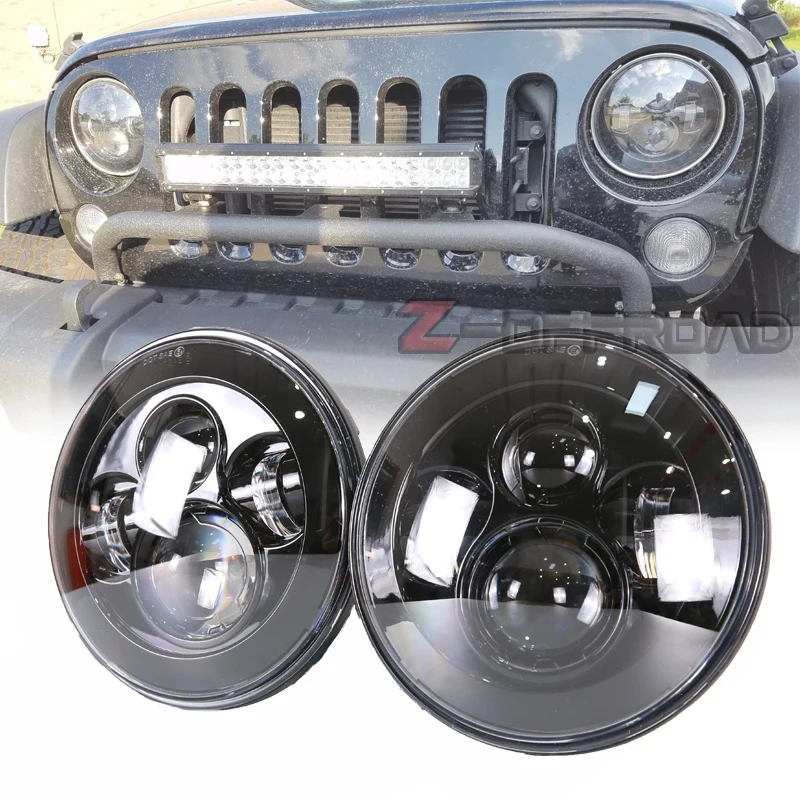 

7" offroad LED h4 headlight projection repaclement Hi/Lo beam lighting For Jeep Motorcycle MOTORCYCLE