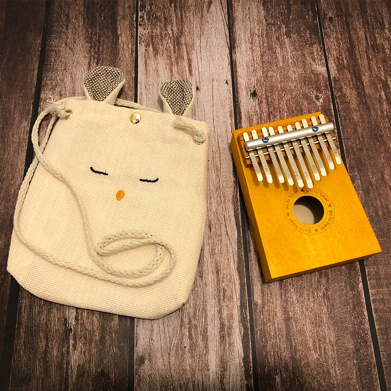 

For Child 10 Keys Kalimba Wooden Thumb Piano Finger Percussion Solid Wood Keyboard Mini Piano Portable for Beginner with Bag