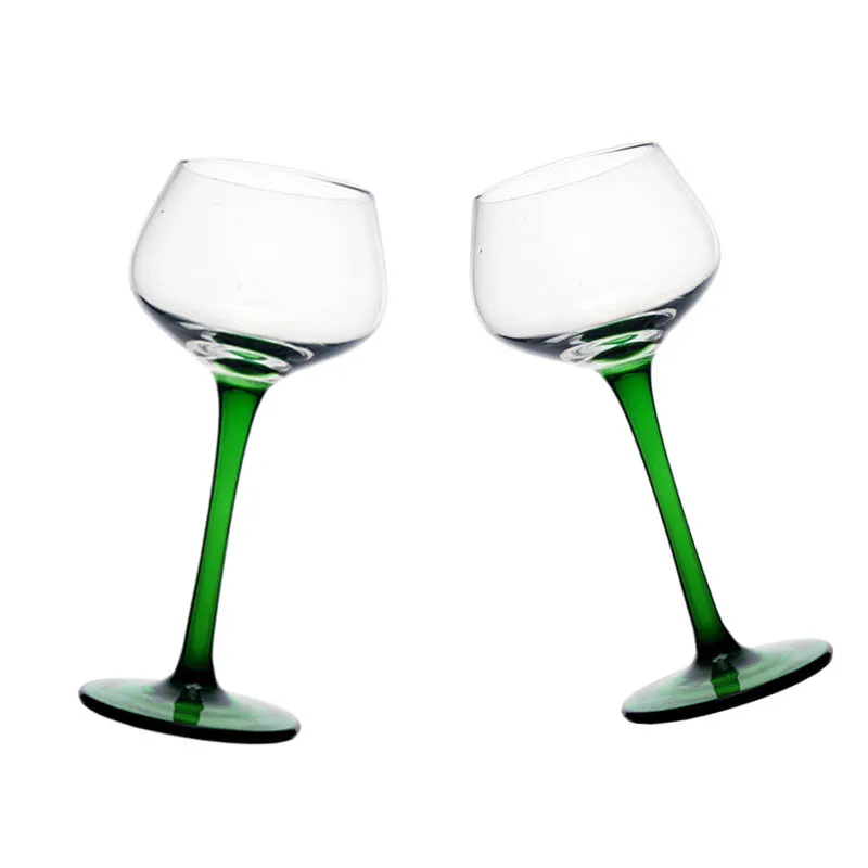 160 ml 5 OZ Clear Glass with Green Stem and Base Wine Glass Cocktail