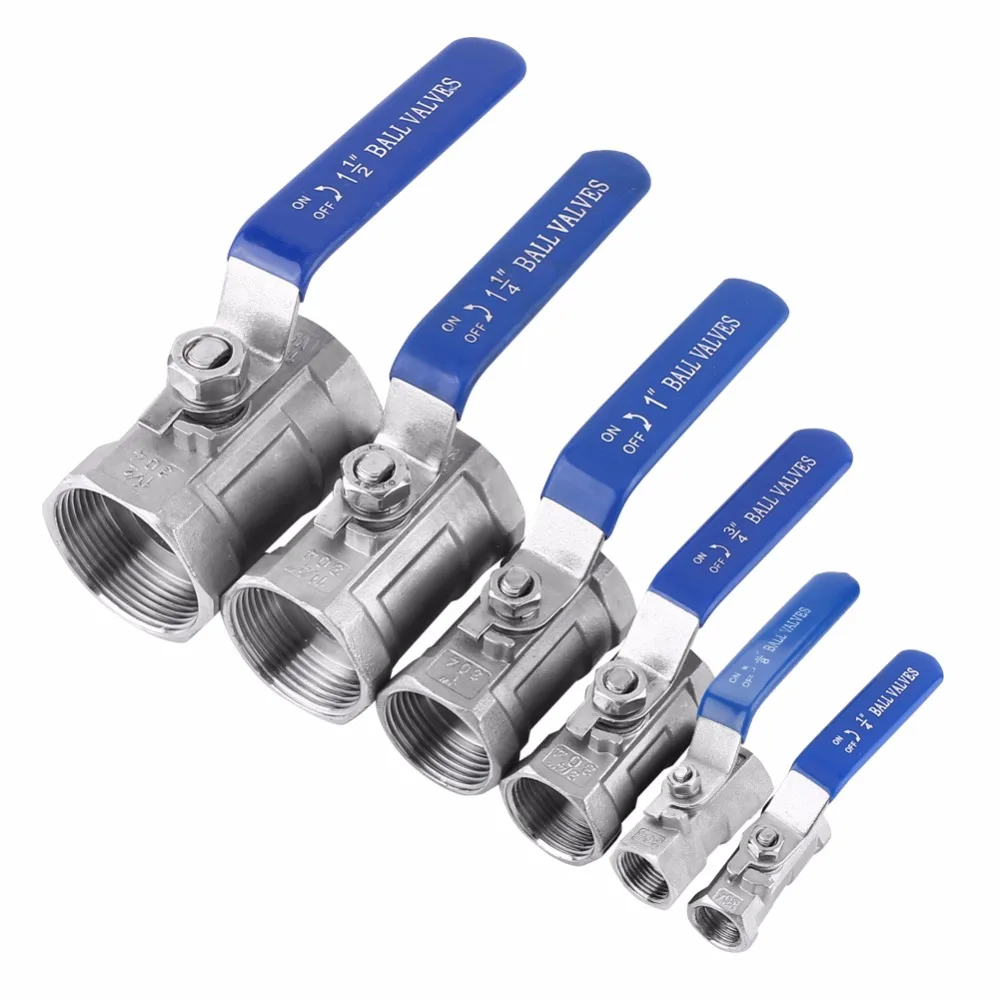 

Stainless Steel SS304 Pipe Ball Valve Female Threaded 1/4" 3/8" 3/4" 1" 1-1/4" 1-1/2" Sanitary Shut-off Ball Valve Tool