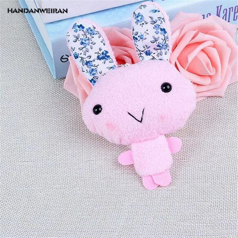 

HANDANWEIRAN 1Pcs PP Cotton 13CM New Kawaii 5 Colors Flower Ear Rabbit Stuffed Toys Cartoon Pendant Kids Gifts Dolls Plush Toy