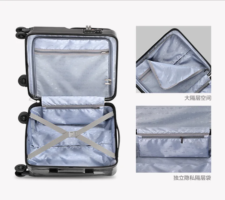 2" дюймовый ноутбук переноска на колесиках Карманный чемодан на колесиках для путешествий Модный Дорожный чемодан