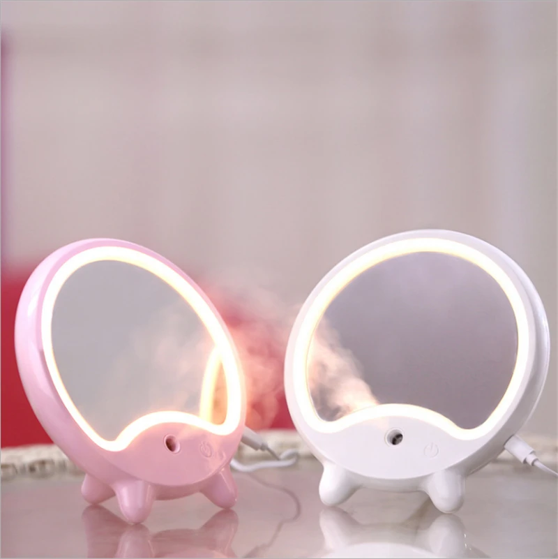 

Hot USB Desktop Makeup Moisturizing Apparatus Bedroom Desktop Nano Spray Humidifier LED Desk Lamp for women gift