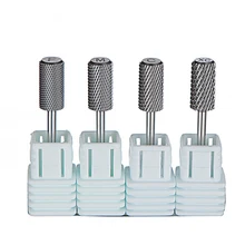 3/32 карбид вольфрама для ногтей сверло Серебро Большой баррель карбидовый напильник сверло дизайн ногтей Электрический Маникюр Педикюр инструмент