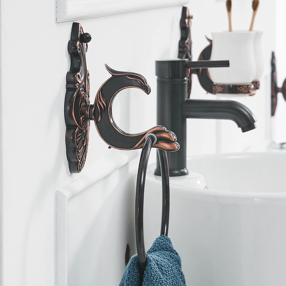Towel Rings Solid Brass Gold Wall Mounted Towel Holder Hangers Towel Rack Bathroom Accessories Home Decoration Towel Bar (1)