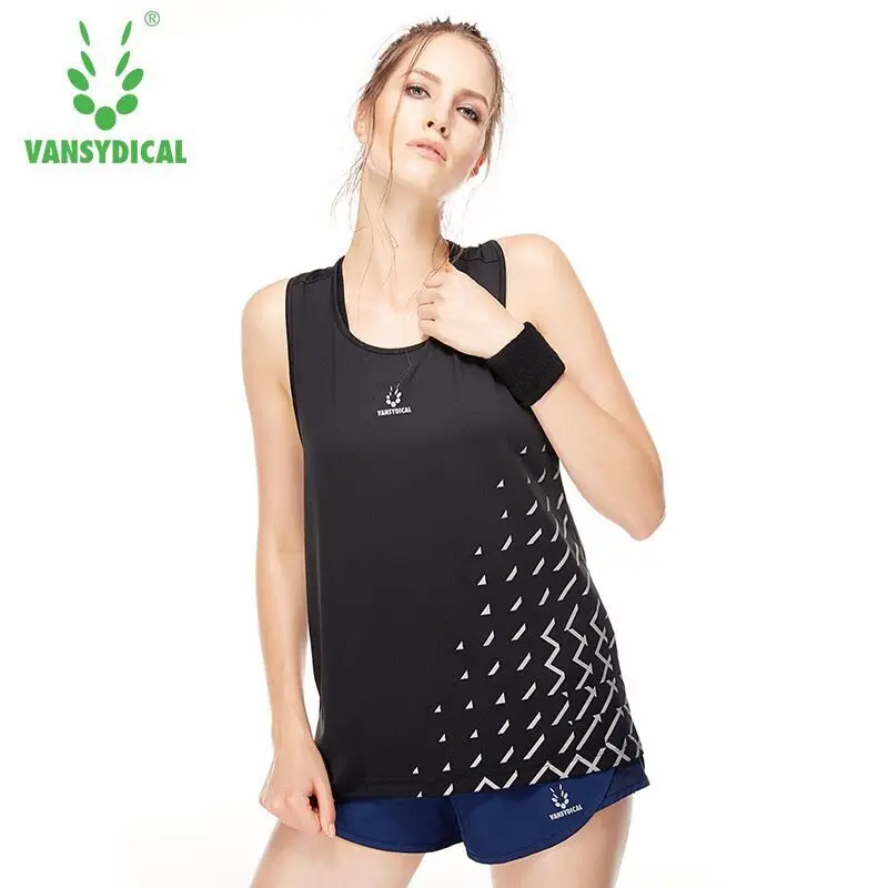 Black Sport Vest Women Tank Tops Gym Sleeveless Sport Shirt Sports Top